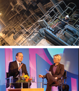industrial site (top) two presenters (bottom)