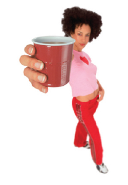 woman holding coffee cup